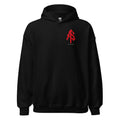 ApathySaves Red Monogram Hoodie – Black – AS Badge Left Chest